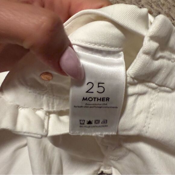 Mother Denim Jeans Looker Ankle Fray Little Miss Innocent White- Size 25 - Picture 9 of 10